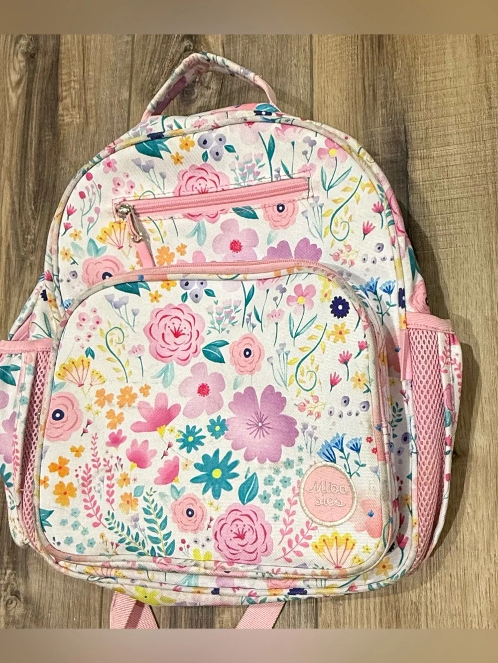 Mibasies Girls Floral Backpack Preschool Kindergarten School Book Bag Pink